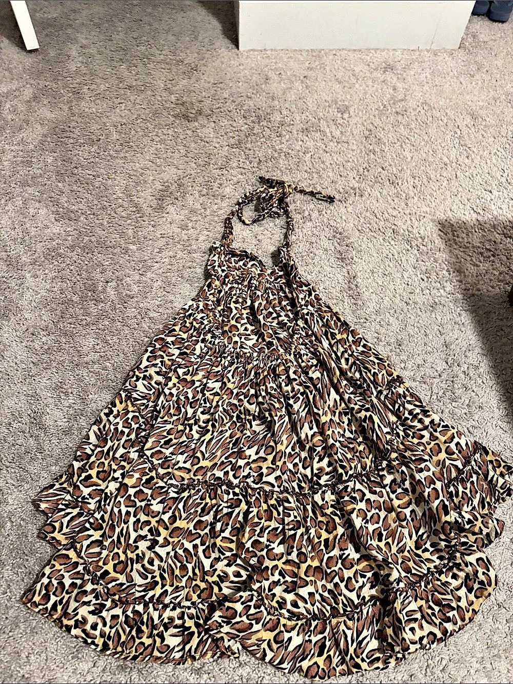 XXI Animal Print Maxi Dress Brown & Cream Medium